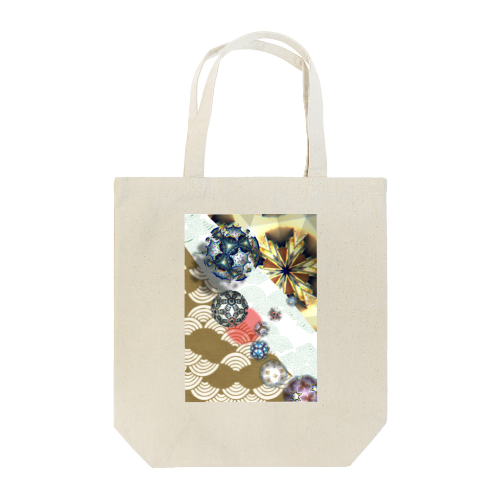 From one step の万ドットwith和柄 Tote Bag