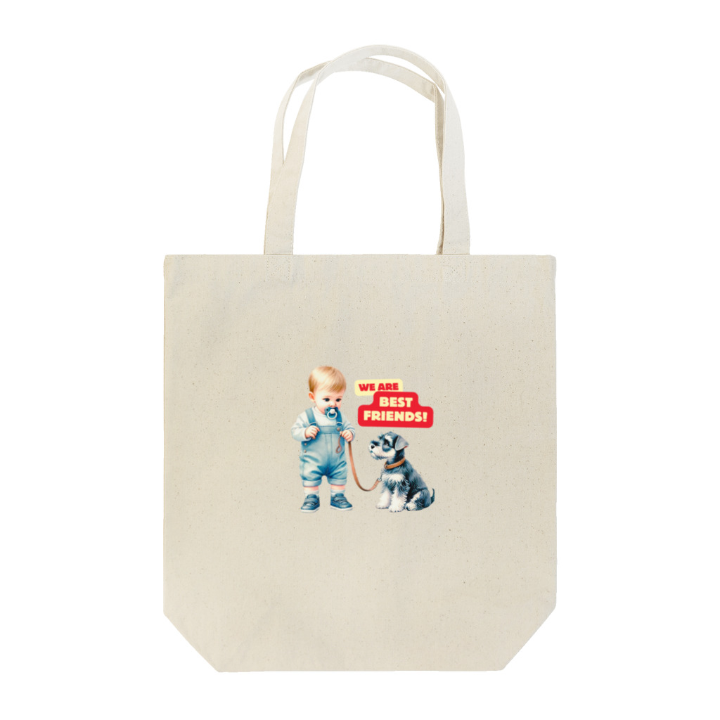 at_taroのSchnauzer Puppy and a baby!! Tote Bag