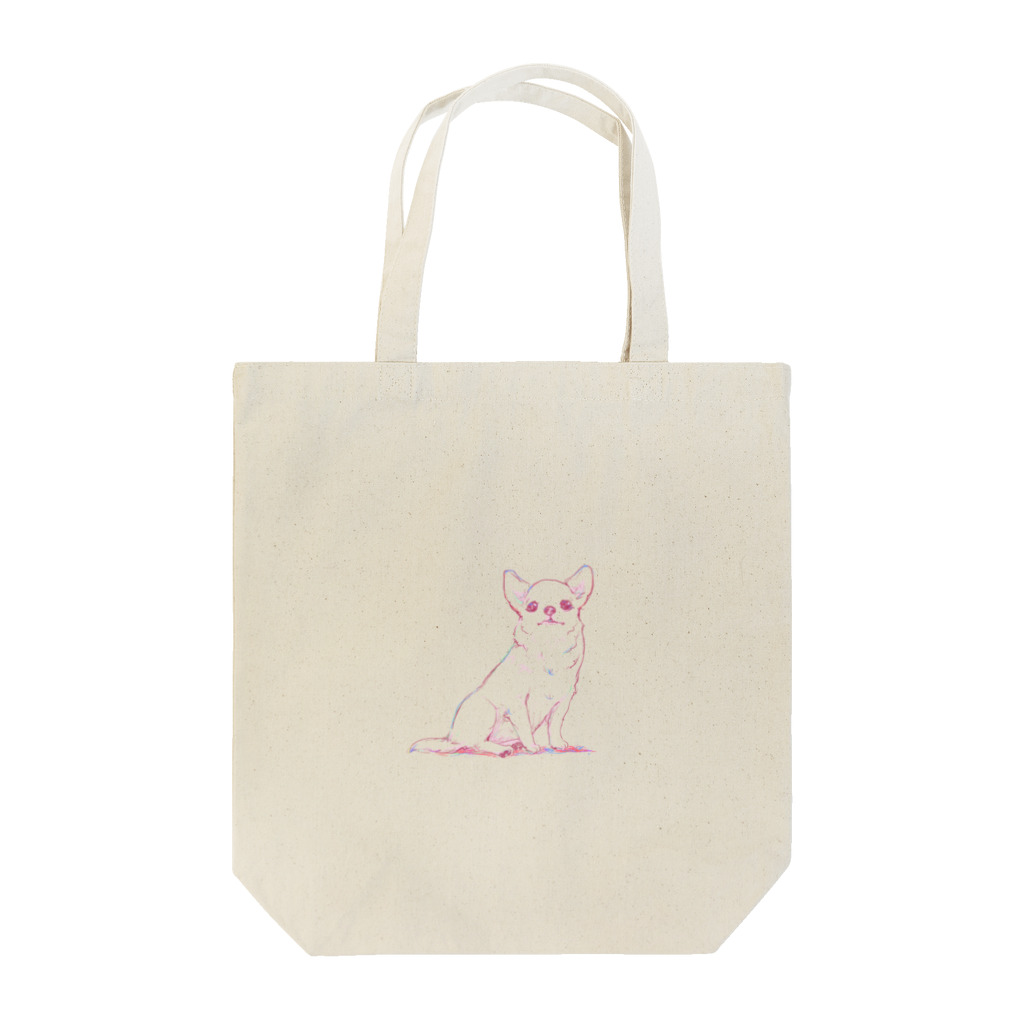 ぎーのの白いチワワ・赤 Tote Bag