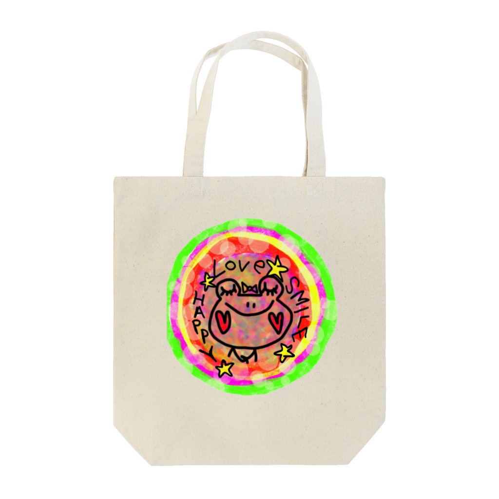 カエルモチーフオリジナル制作専門店の虹♡♡Happyなカエルちゃん Tote Bag