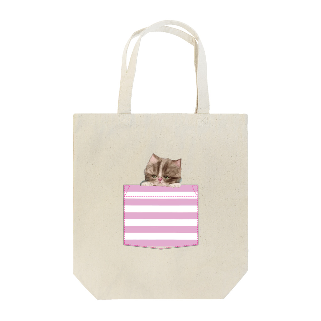 miyuのイラスト雑貨のポッケ猫 トートバッグ