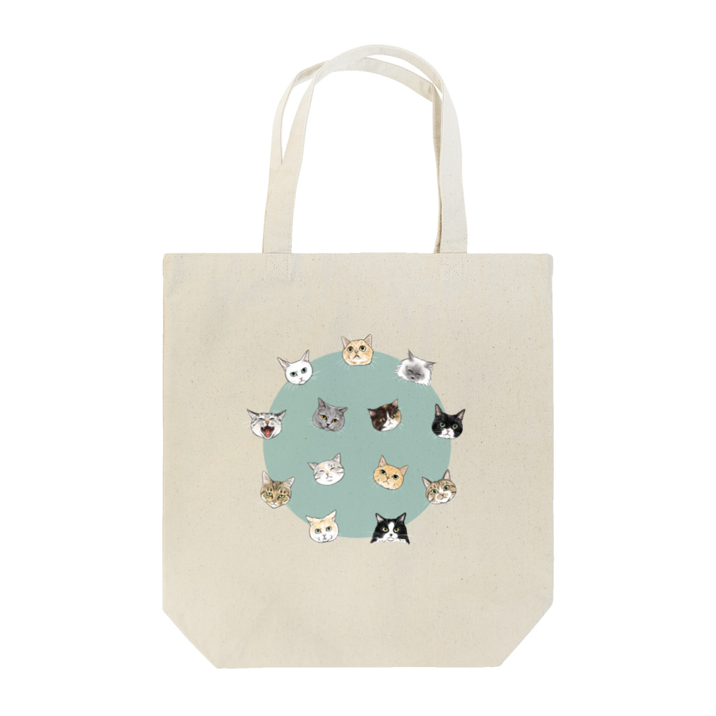 kaoru@nekomangakakuyoのねこねこまぁーるく集合 Tote Bag