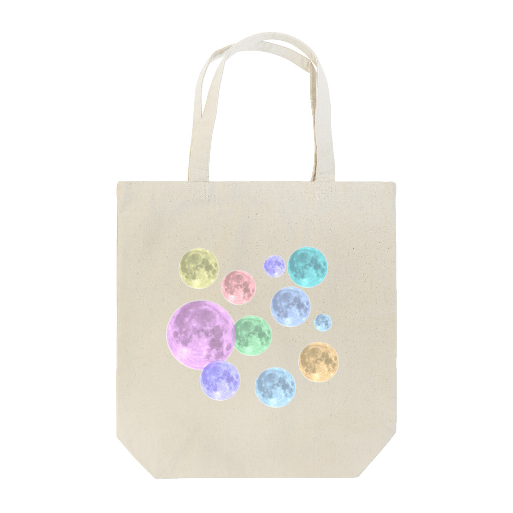 TANUKIのカラフルmoon まばら Tote Bag