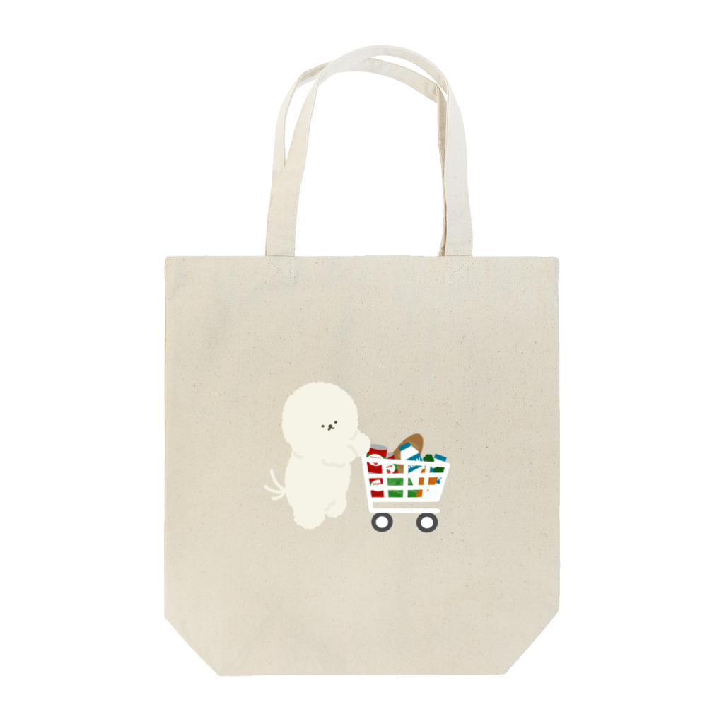 3本しっぽのビションフリーゼのSANBON MARKET(お買い物カート) Tote Bag