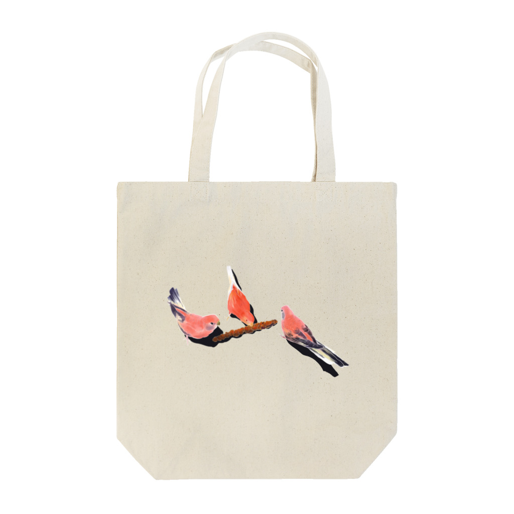 アキクサインコとウロコインコのアキクサインコと粟 Tote Bag