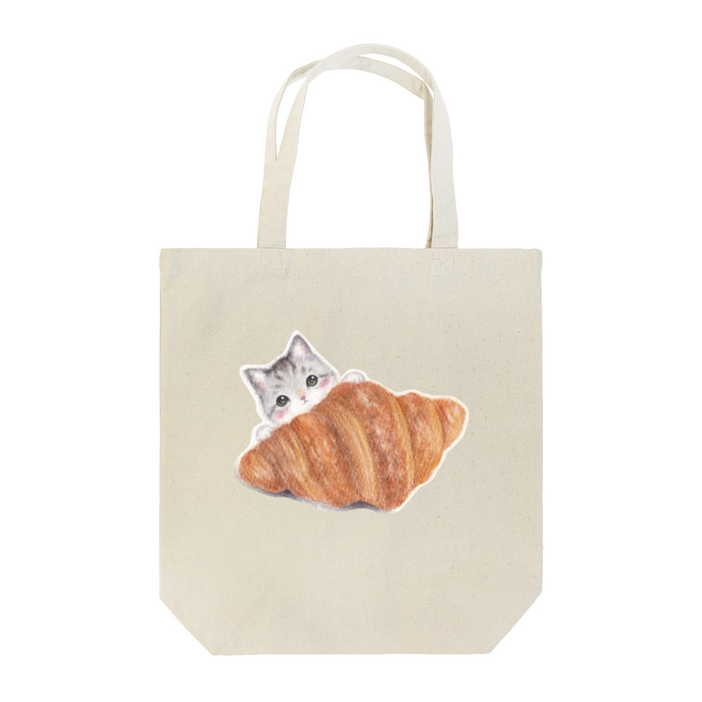 aiart aimiのクロワッサンとサバトラねこちゃん Tote Bag