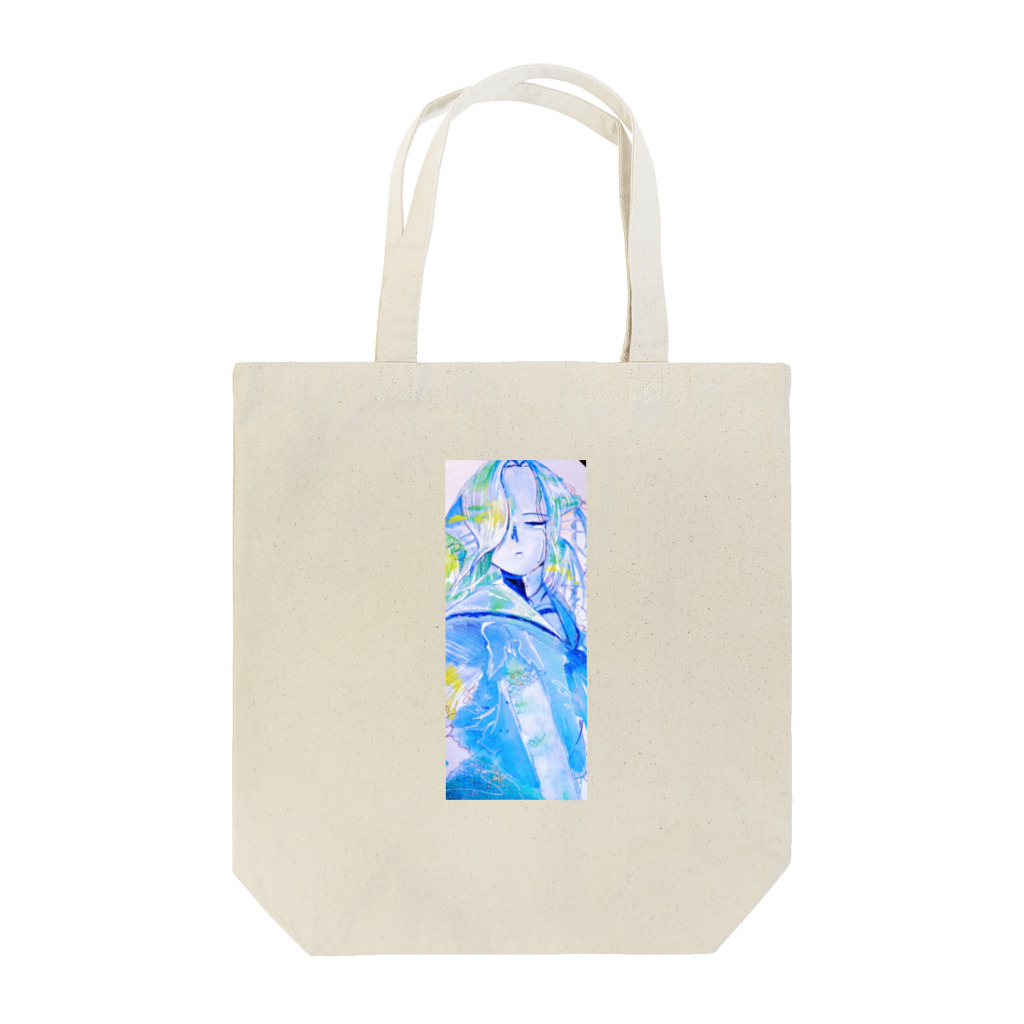 Yuna_pain水彩イラストの蒼色の人魚(水彩画) トートバッグ