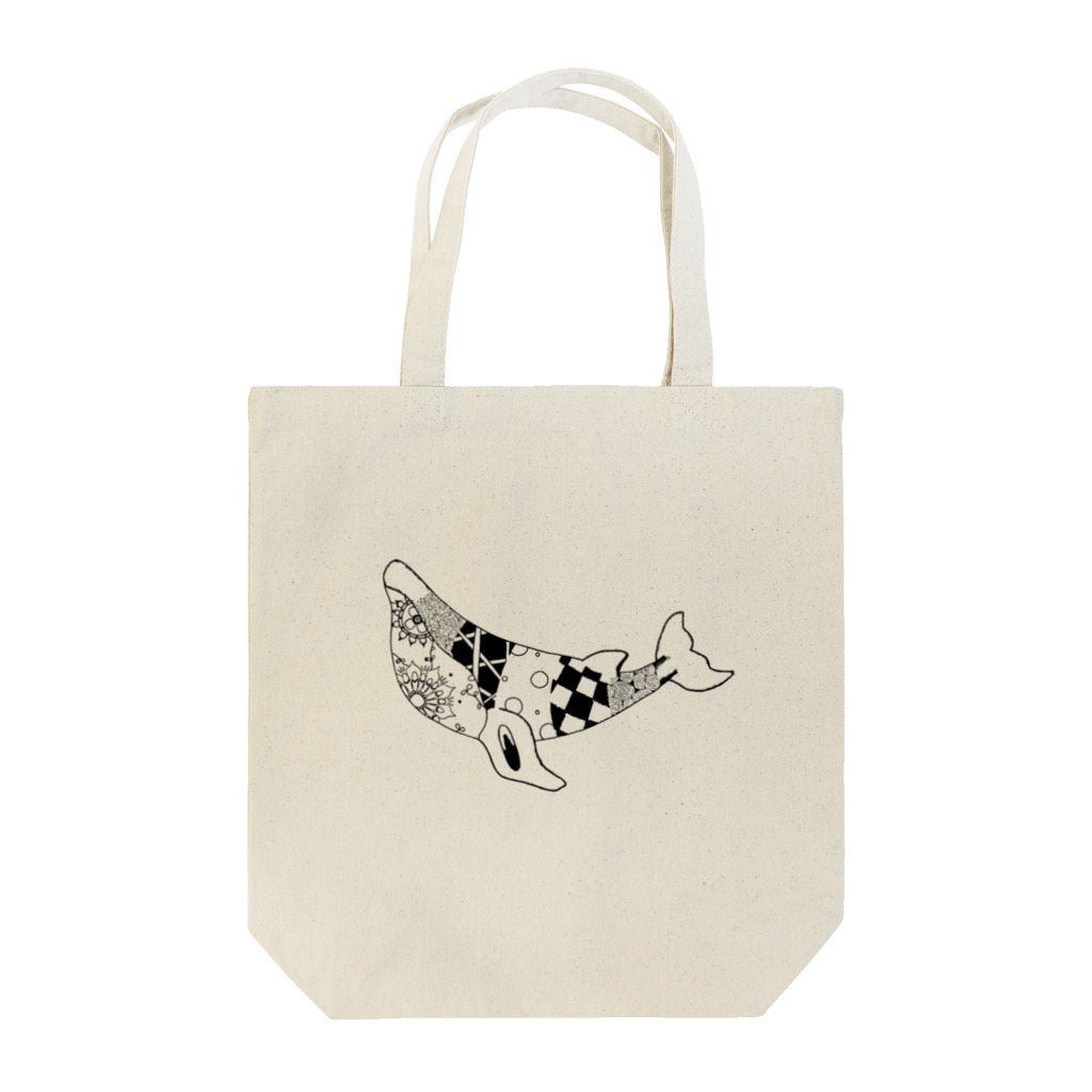 43番 デザイングッズ店のクジラ × ゼンタングル Tote Bag