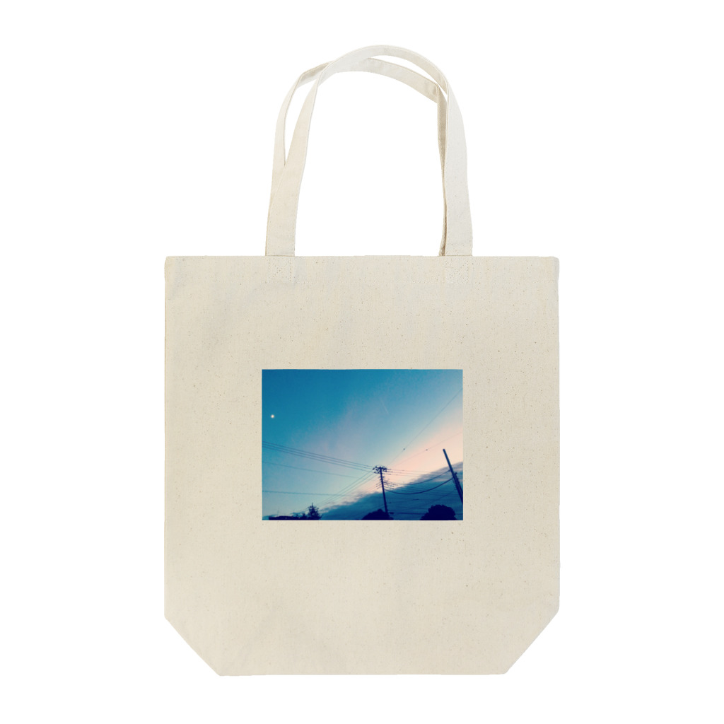 pipittoの夕焼けと電柱と月 Tote Bag