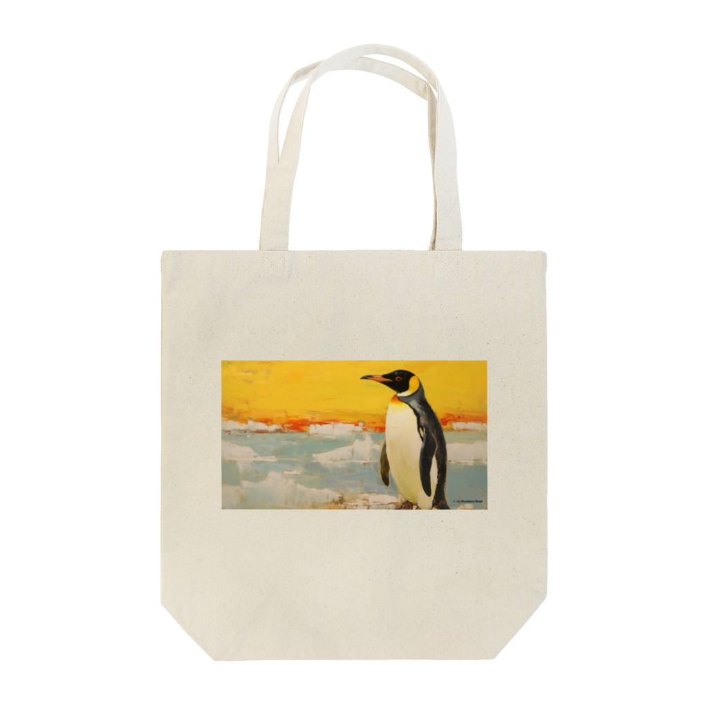 コウテイペンギン至上主義の夕日とコウテイペンギン Tote Bag