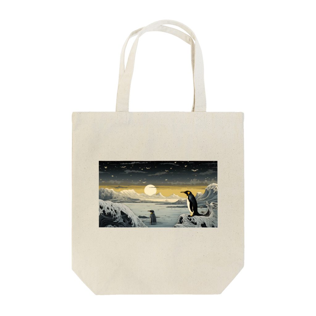 コウテイペンギン至上主義の浮世絵　波のコウテイペンギン Tote Bag