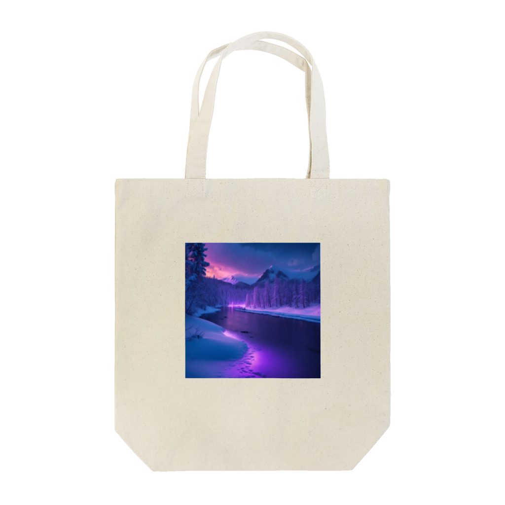 RetroRevive Treasuresのスノーリバー Tote Bag