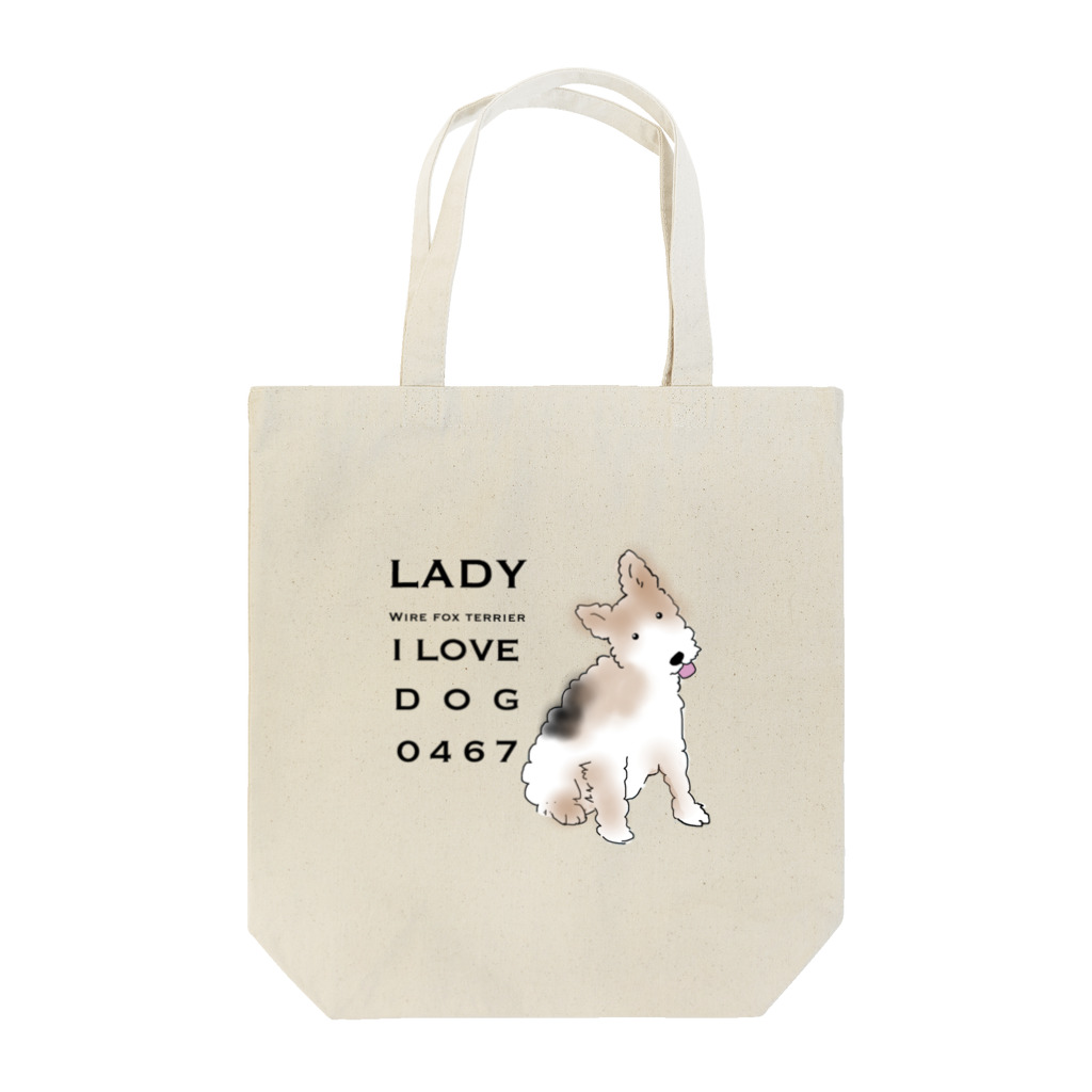 I Love Dog 0467のLady Wire fox terrier Tote Bag