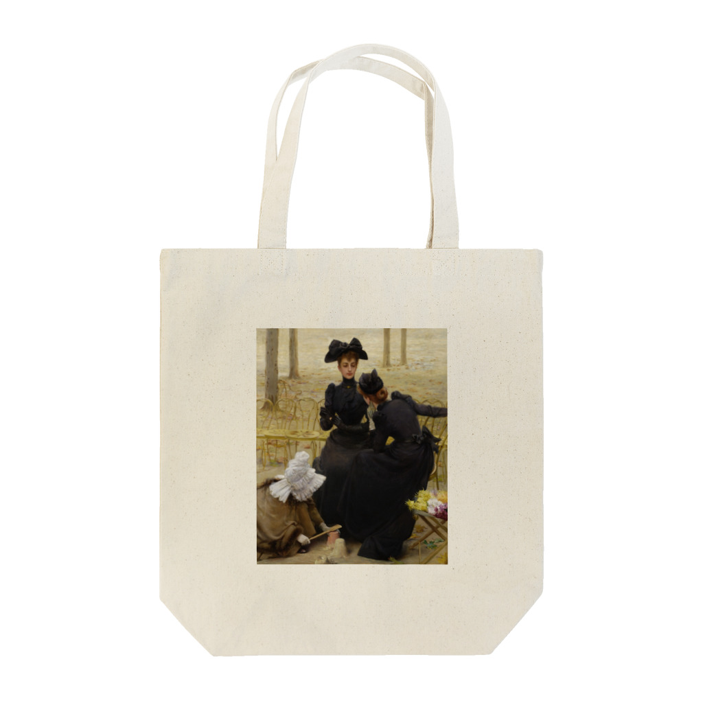 世界の絵画アートグッズのヴィットリオ・マッテオ・コルコス 《リュクサンブール公園での会話》 Tote Bag