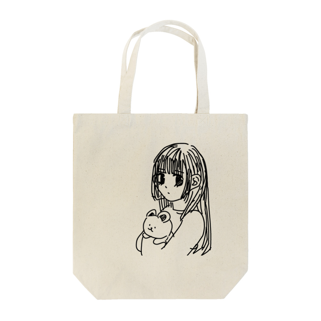 ごはんの女の子とクマ Tote Bag