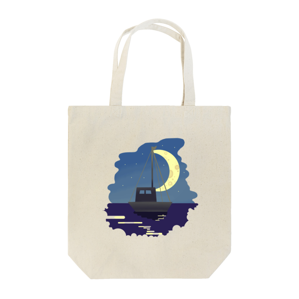 虎笑鬼　まうの月夜のヨット Tote Bag