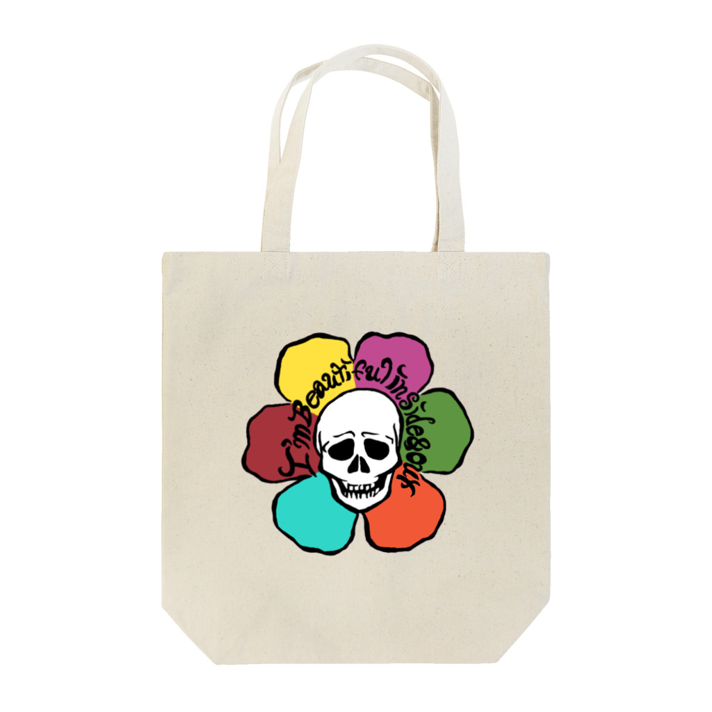𝓜𝓪𝓶𝓲 @skullloverのスカル&flower Tote Bag