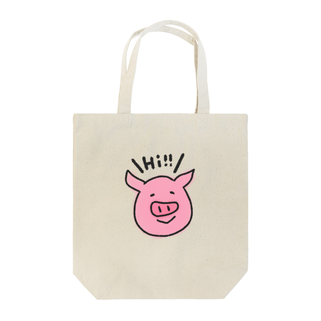 動物と自然が好きな人のための雑貨屋のゆるゆるブタちゃん Tote Bag