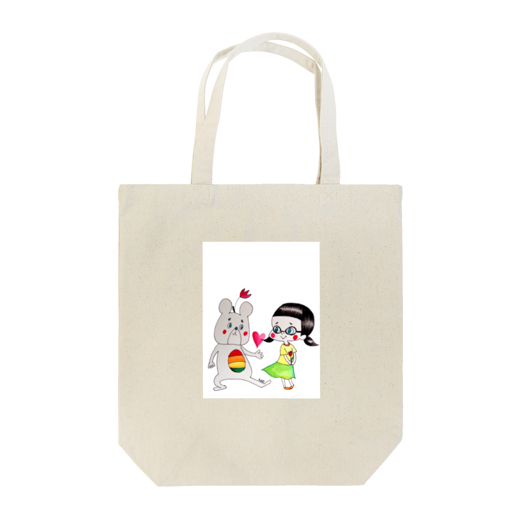 かゑです どうぞ ごゆっくりのくまきちくんとめがねこちゃん Tote Bag