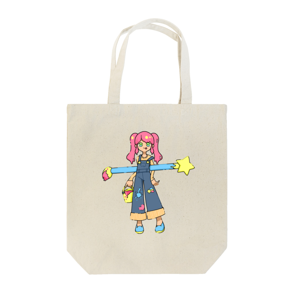 APPLAYFULのピンク絵の具な女の子 Tote Bag