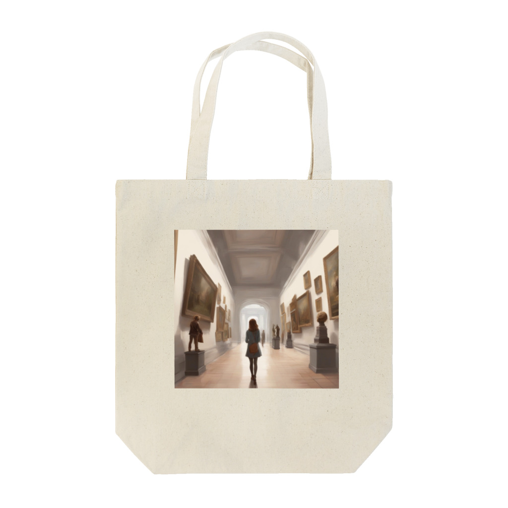 こにこの美術館を歩く女の子 Tote Bag