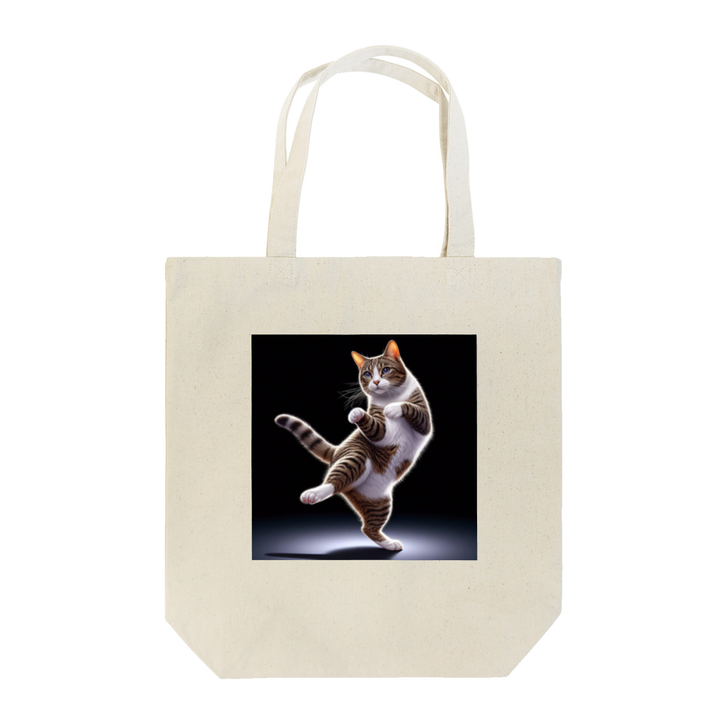 ウズラ ショップのダンシング cat Tote Bag