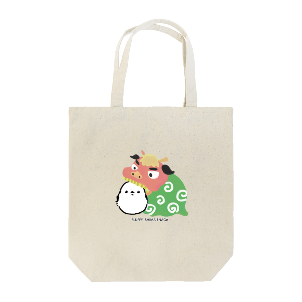 rina_suzuriの【お正月グッズ】もふもふシマエナガと獅子舞　トートバッグ Tote Bag