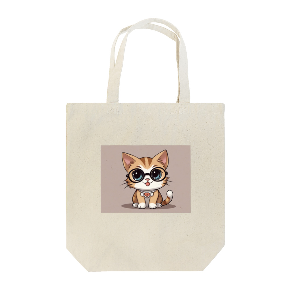 Khisakiの猫　カワイイ　眼鏡をかけている Tote Bag