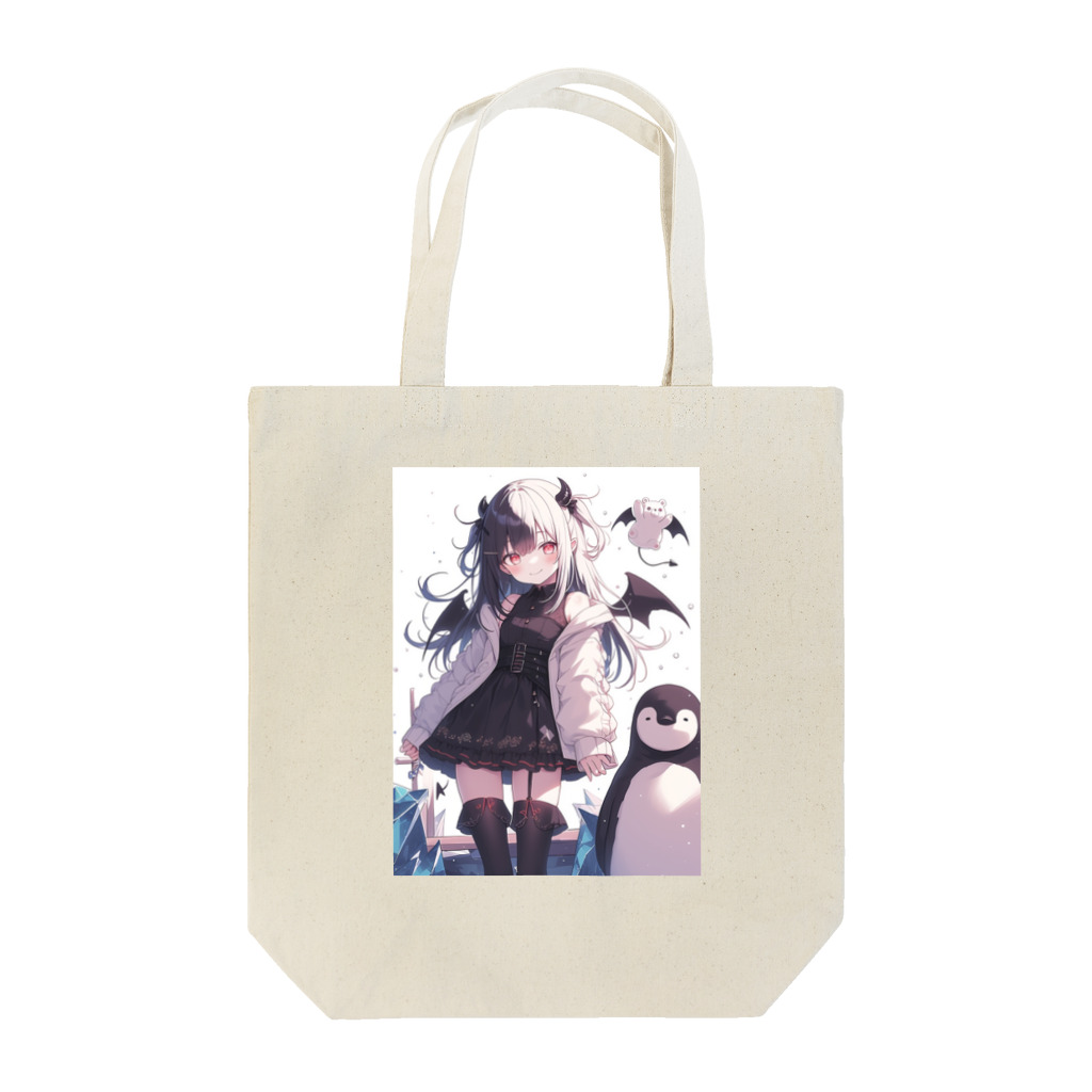 シロクマペンギンの冷極フローズン✕小悪魔ガール Tote Bag