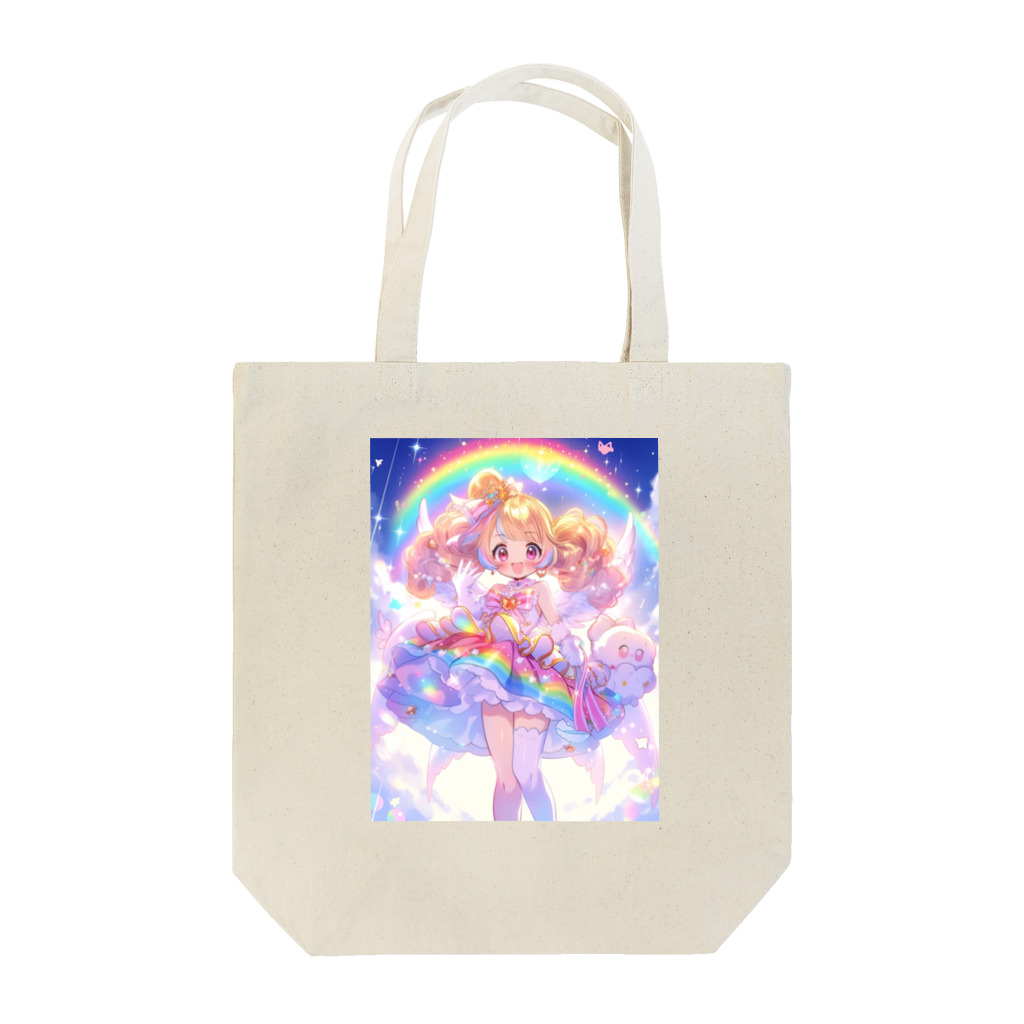 シロクマペンギンの虹の魔法少女 Tote Bag