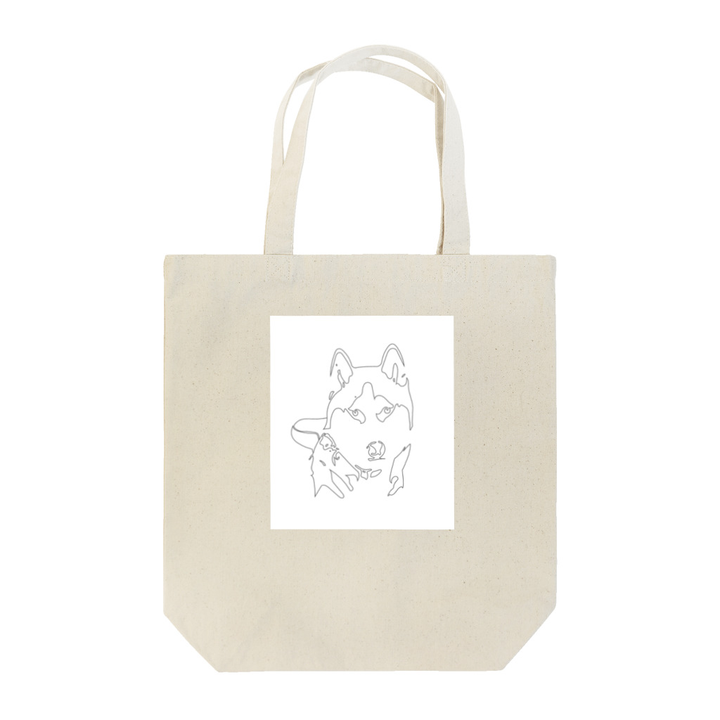 dashiのhusky in hoodie Tote Bag