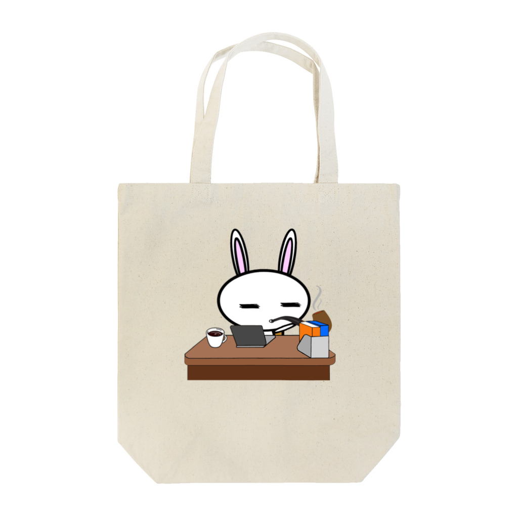 piderreの執筆中のうさぎ Tote Bag