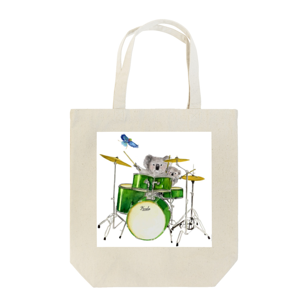  藤ねこりえ/ 𝙁𝙐𝙅𝙄𝙣𝙚𝙘𝙤𝙧𝙞𝙚のドラム奏者コアラ親子 Tote Bag