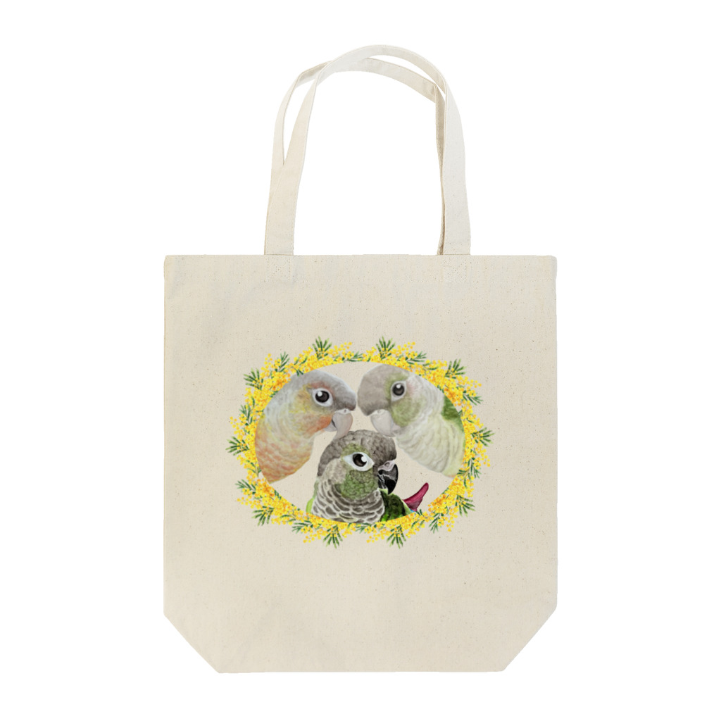 mariechan_koboの041 ウロコインコset ミモザのリース Tote Bag