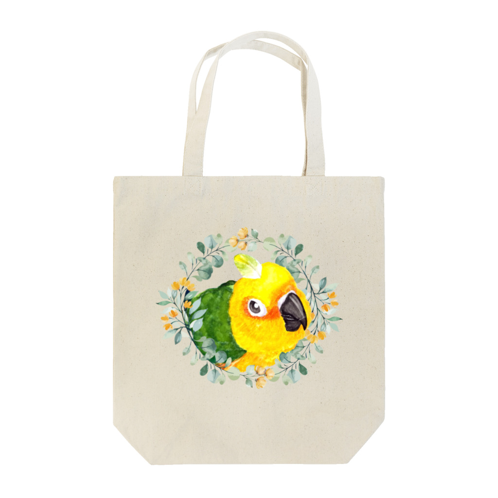 mariechan_koboの030 ナナイロメキシコインコ オレンジ小花のリース Tote Bag