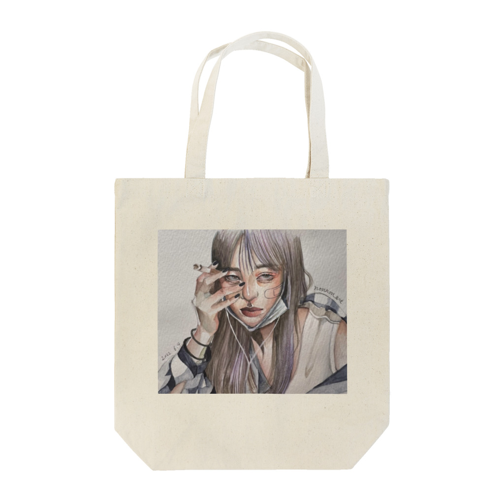 sound_frtのgirl with cigarette Tote Bag