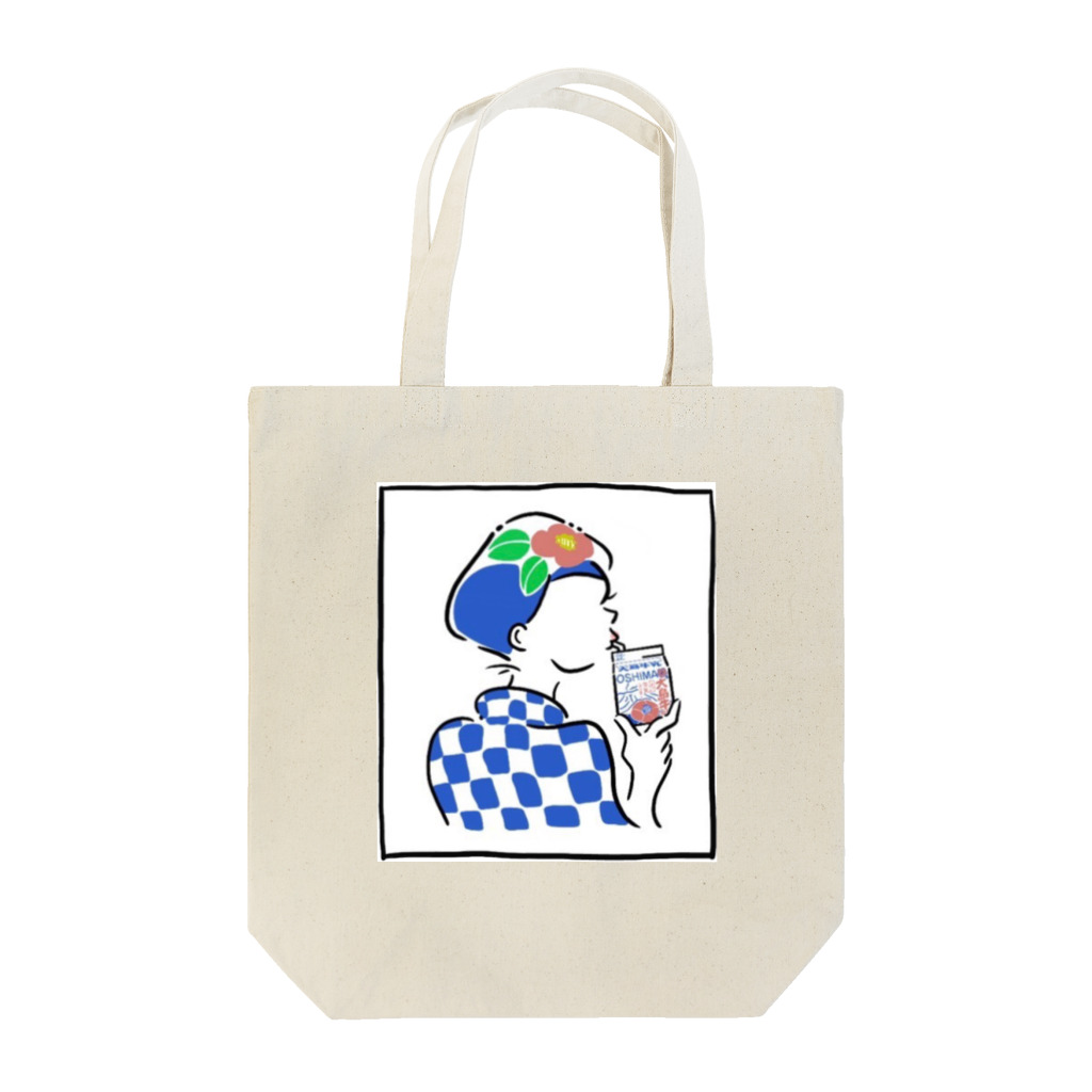 (株)大島牛乳(伊豆大島)のあんこさんと大島牛乳 Tote Bag