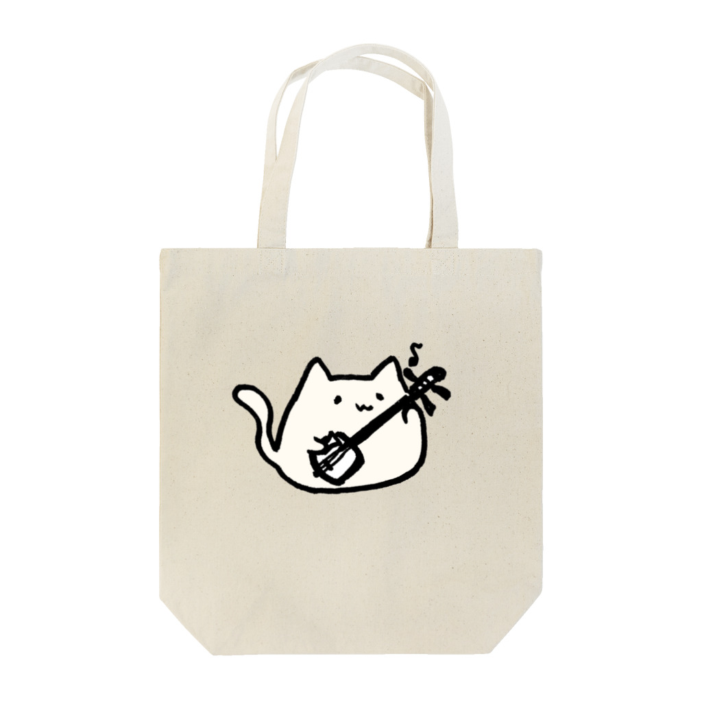 津軽三味線などのもっちゃり三味線にゃんこ Tote Bag