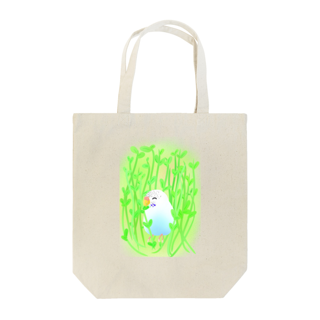 Lily bird（リリーバード）の豆苗まみれのセキセイちゃん Tote Bag