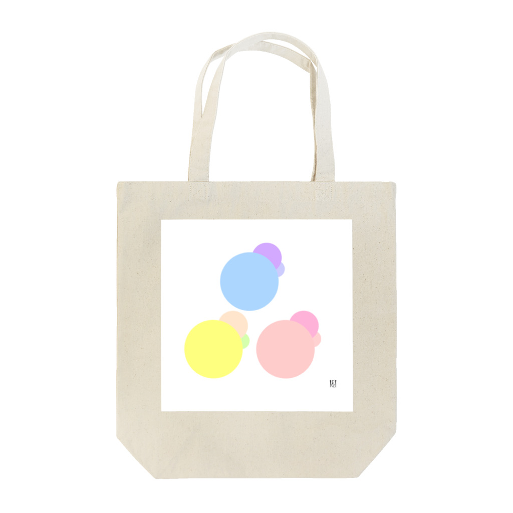 I&IのPastel color dots 3 Tote Bag