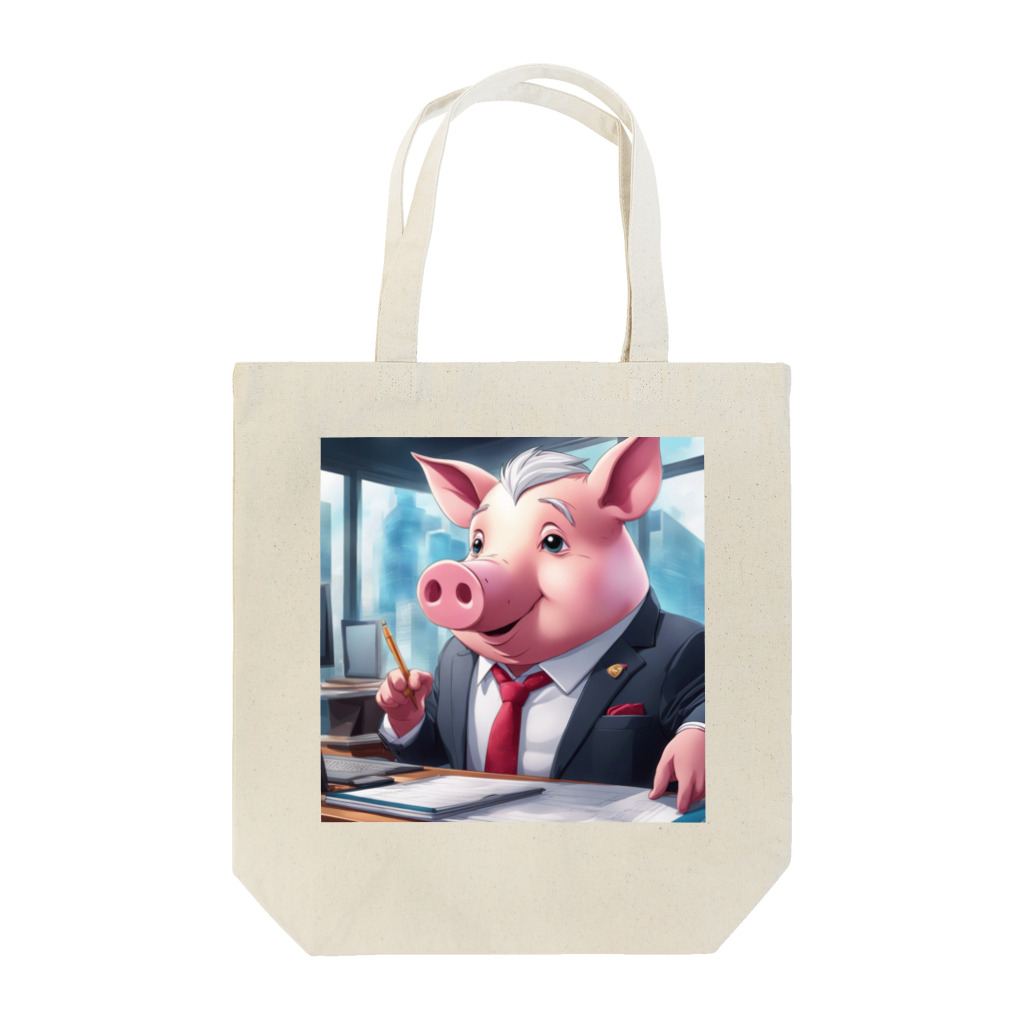 MTHの会社の業績を評価するミニブタ Tote Bag