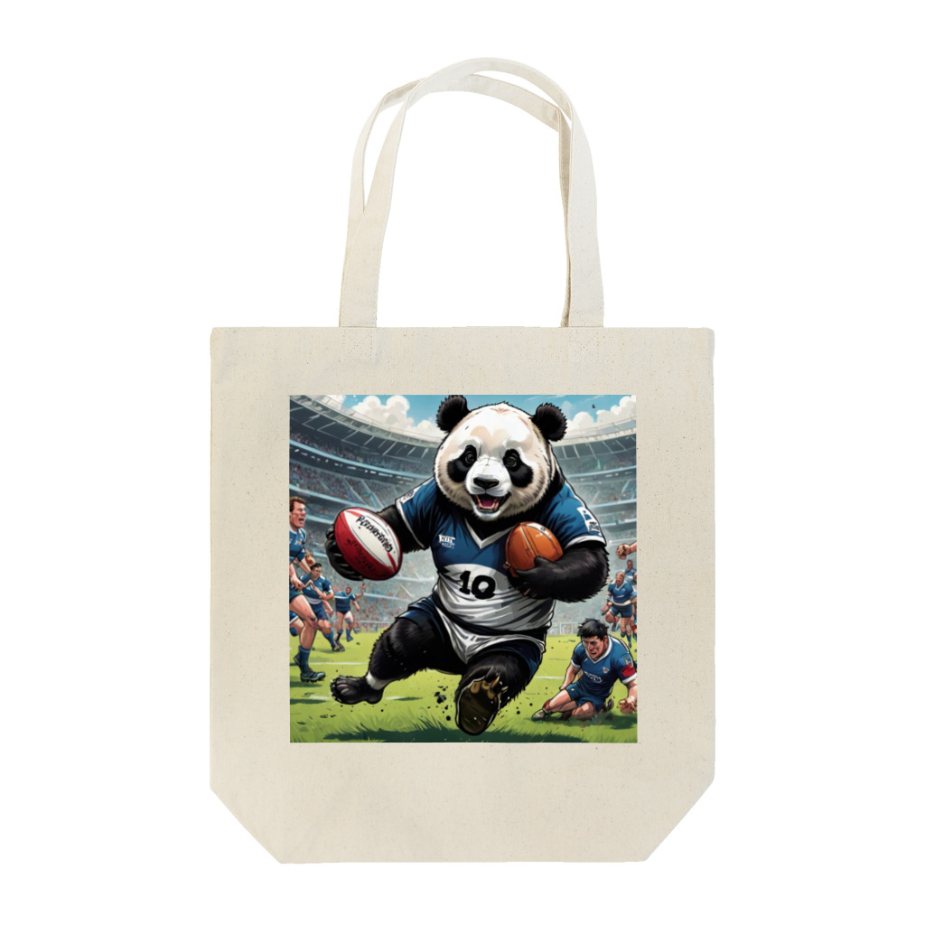 Panda Art Galleryのラグビーパンダ トートバッグ