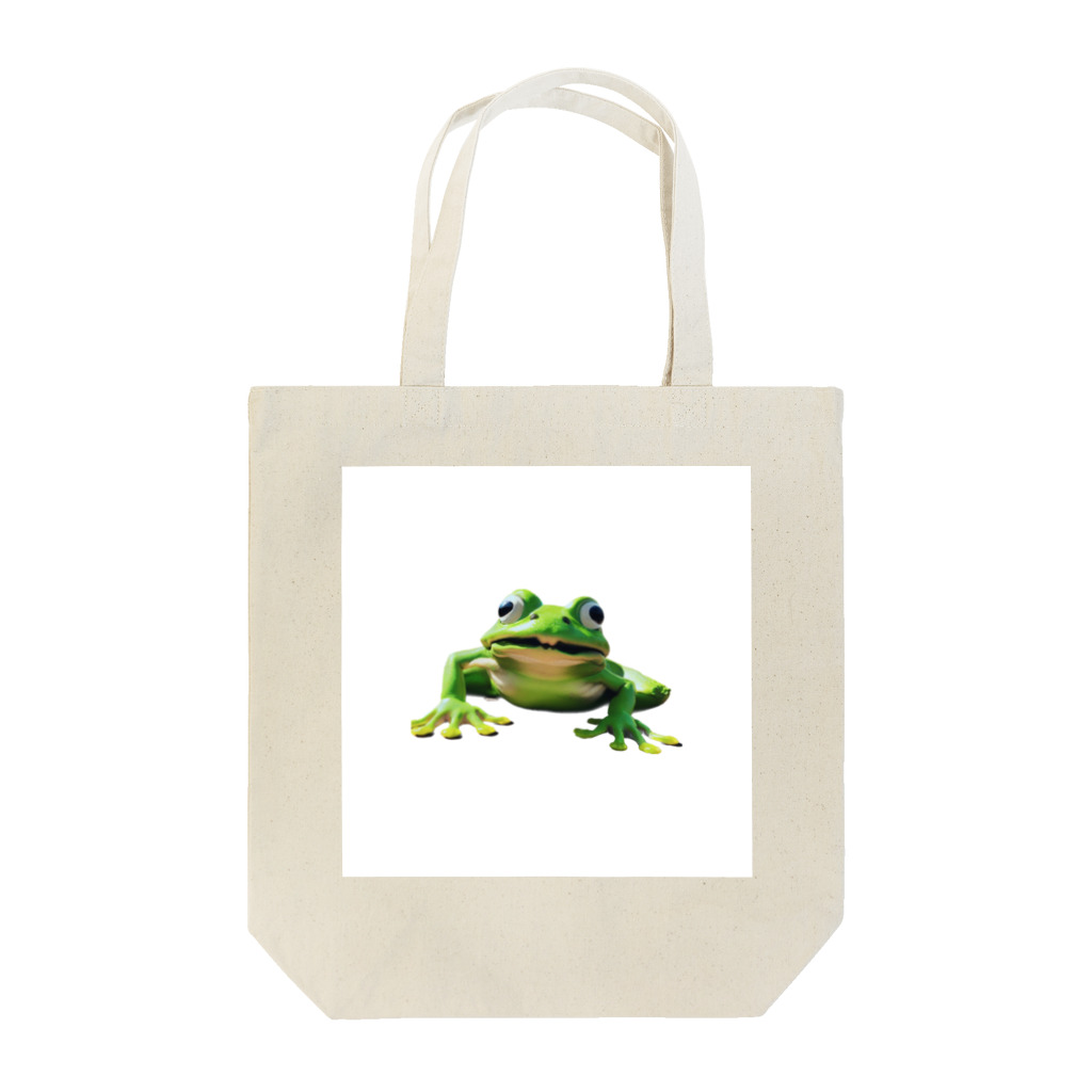 シュシュ🐩のお店のお洒落なカエルのアイテム　frog トートバッグ