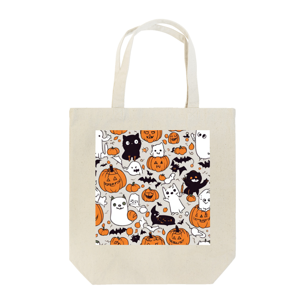 猫猫猫のハロウィン　猫　かぼちゃ トートバッグ