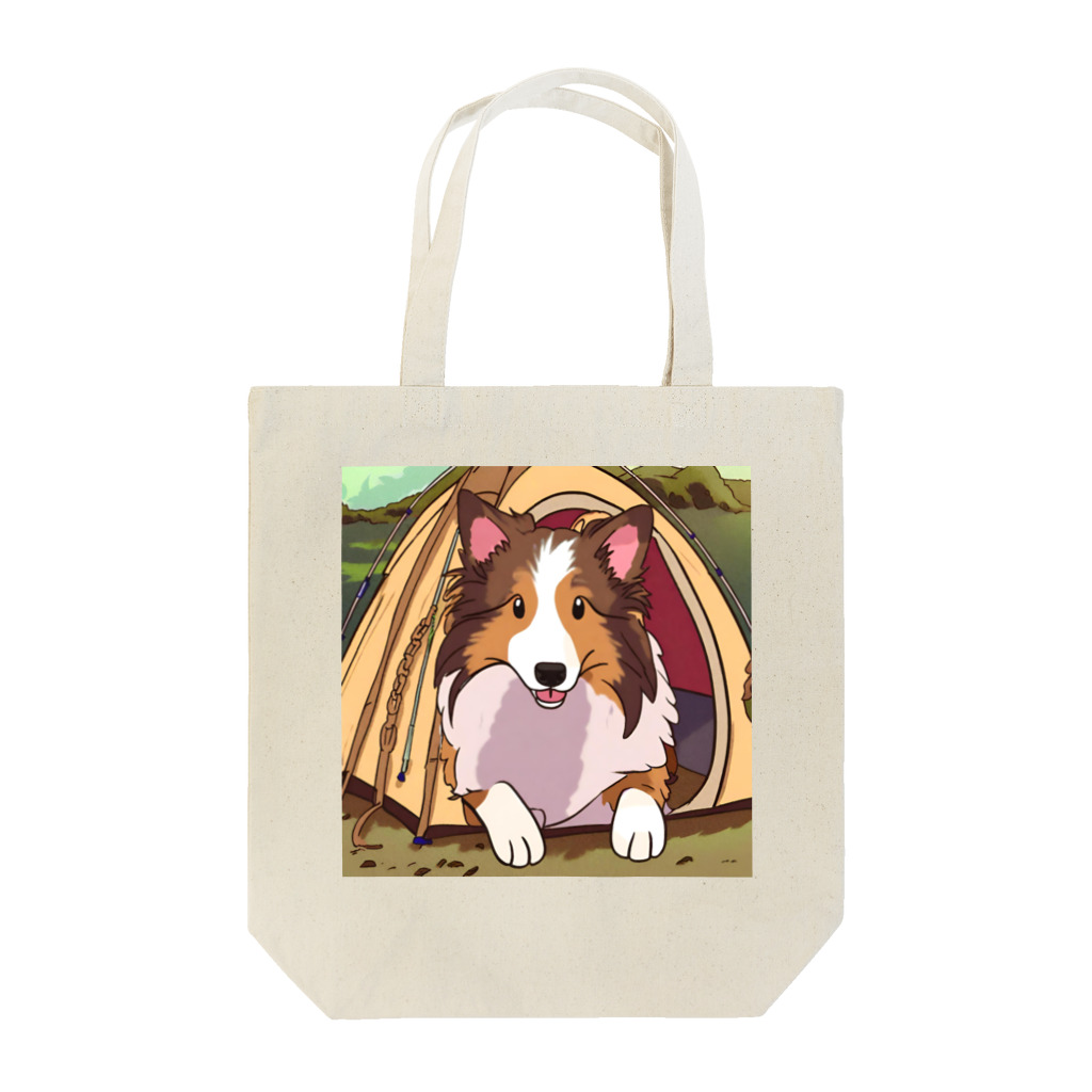 camper's dogのcamper's dog  シェットランドシープドッグ　イラスト Tote Bag