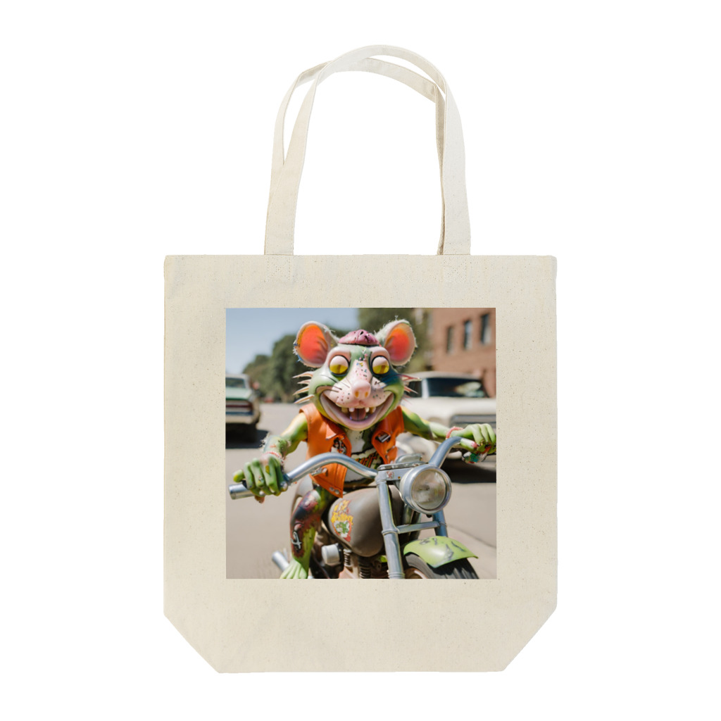 kuri_AMERICANのバイクに乗ったラットフィンク Tote Bag