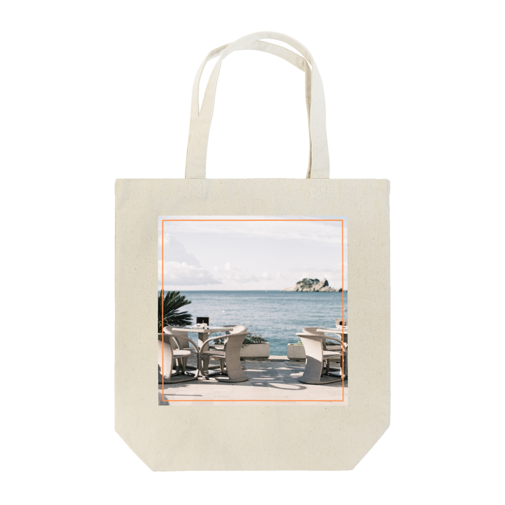 Apricot_taruの海辺のカフェ Tote Bag