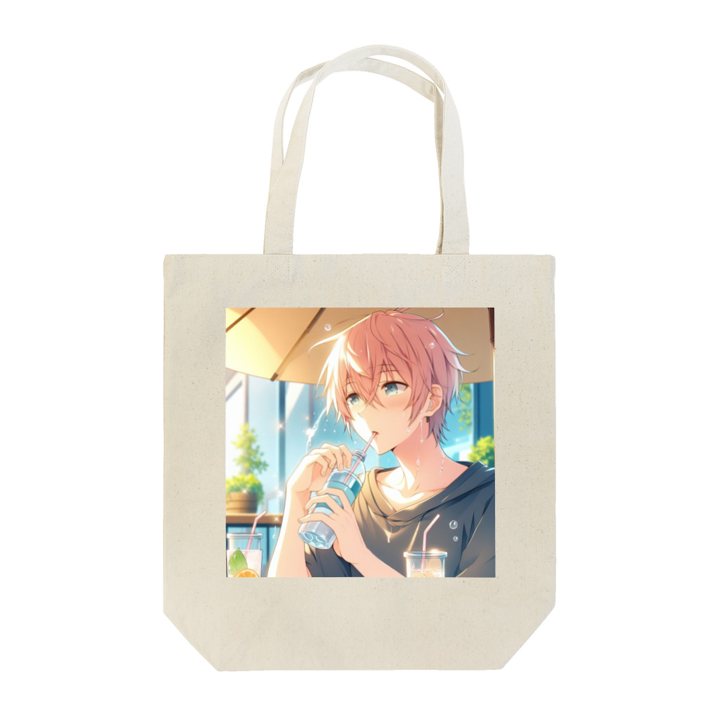 ShopＴＫの夏の爽やかな風に包まれた青年 Tote Bag