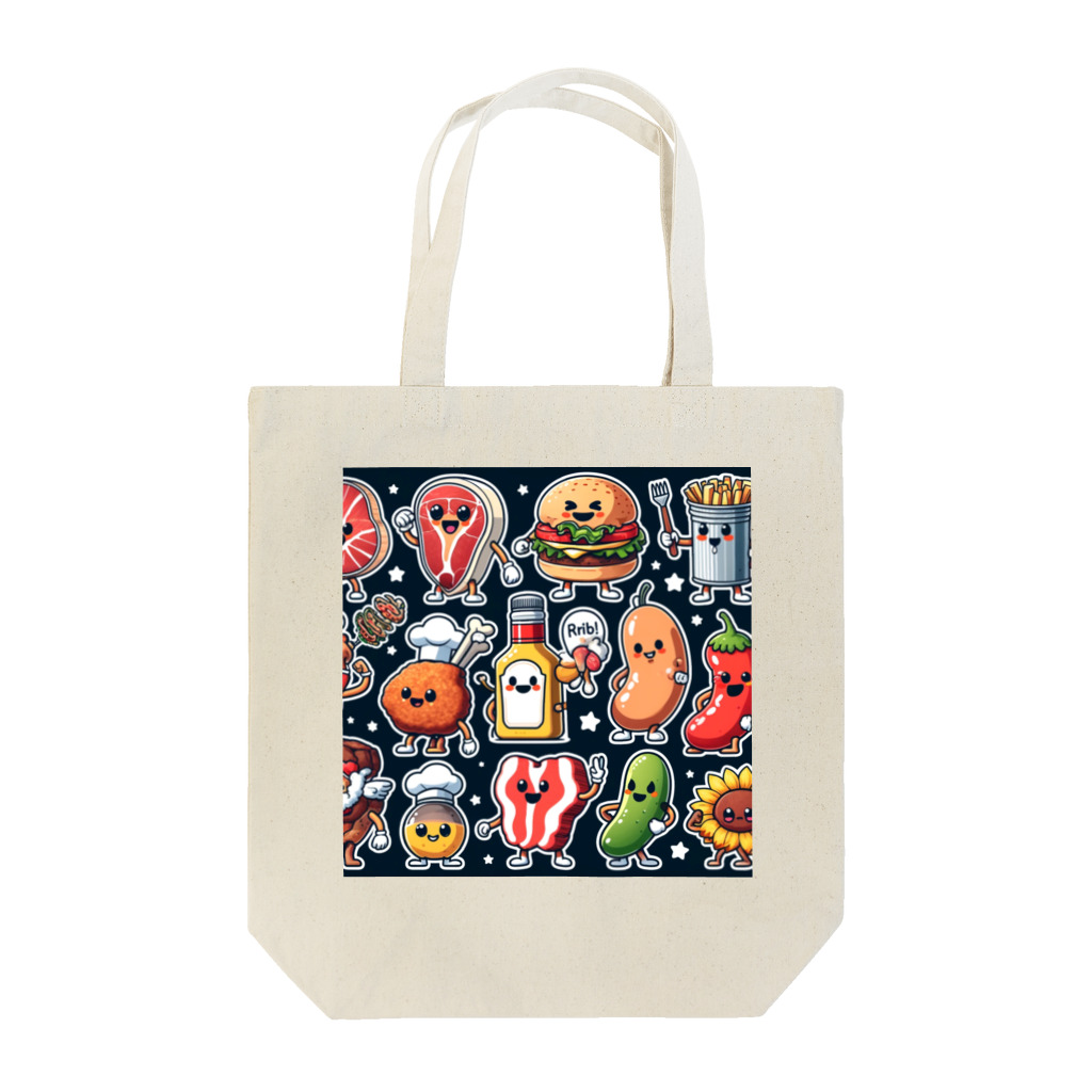 trypsin8080のアメリカンなBBQのかわいいイラストグッズ Tote Bag