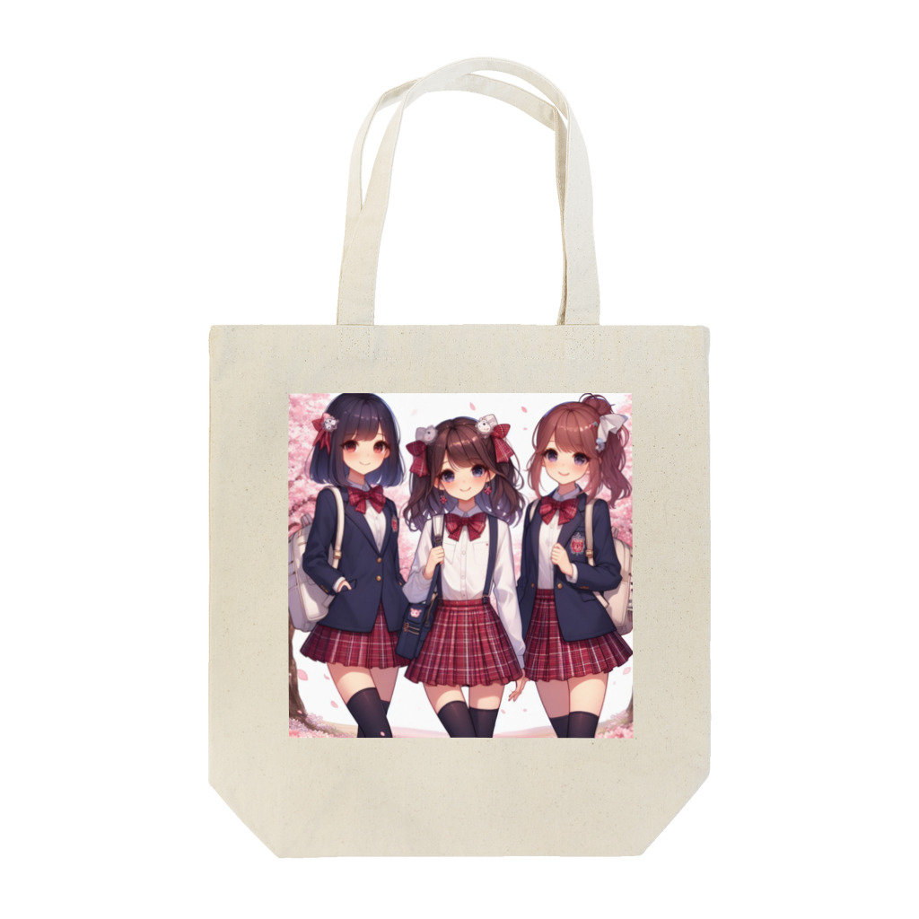 【AI】アルゴリズムアトリエ【デザイン】のAIが作った可愛い制服の女の子 Tote Bag